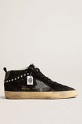 Mid Star in nappa e suede neri con stella in cristalli Swarovski