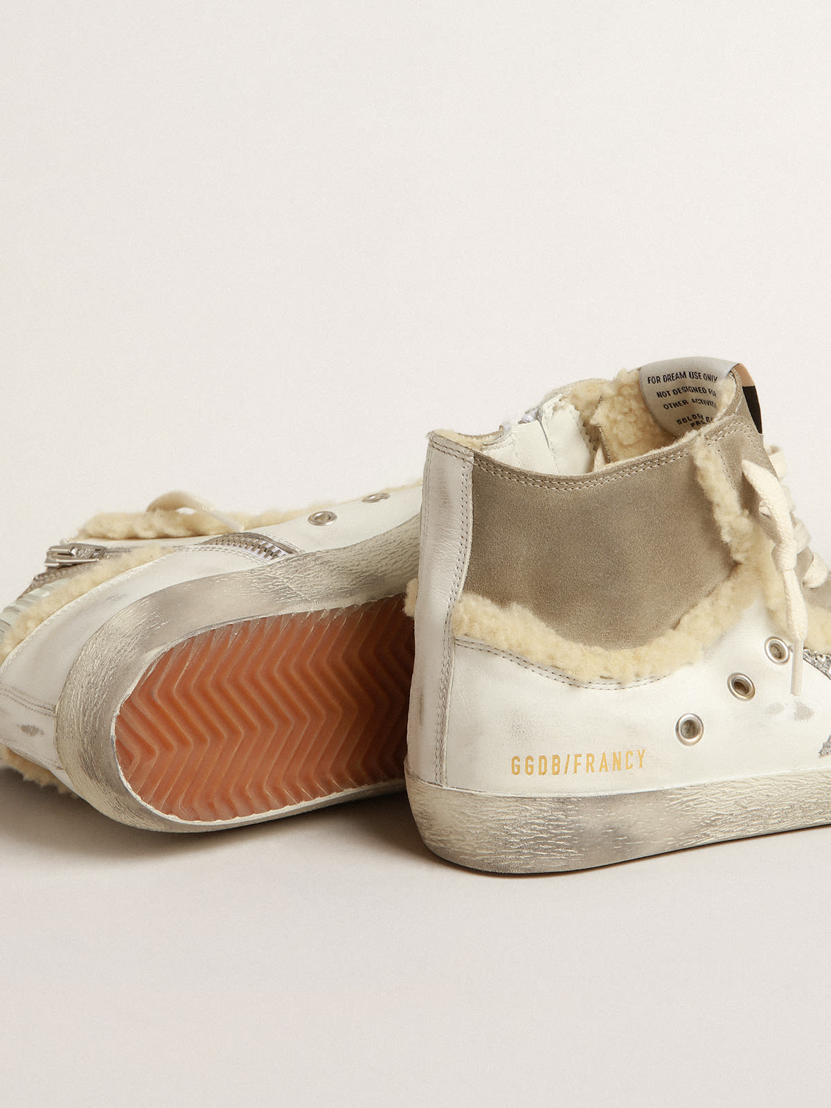 Francy in pelle e suede con stella in glitter argento