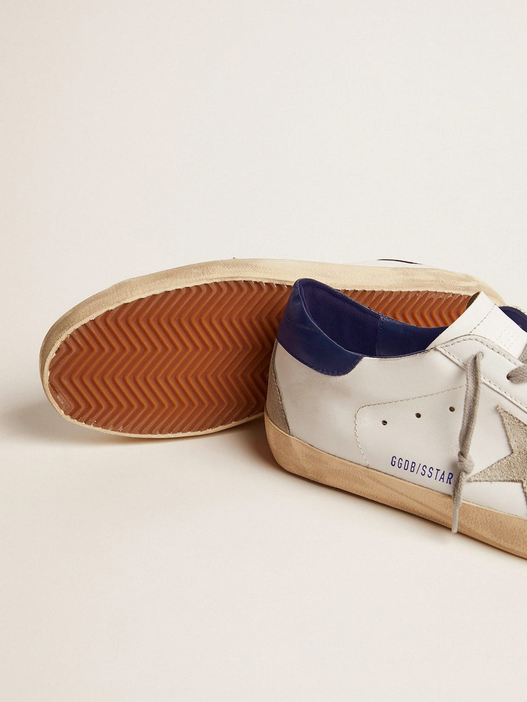 Sneakers Super-Star uomo stella in suede talloncino blu
