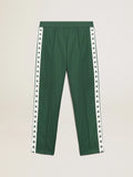 Pantalone jogging da uomo di colore verde con stelle sui lati