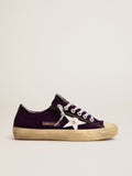 Sneaker V-Star LTD in velluto viola con stella in pelle bianca