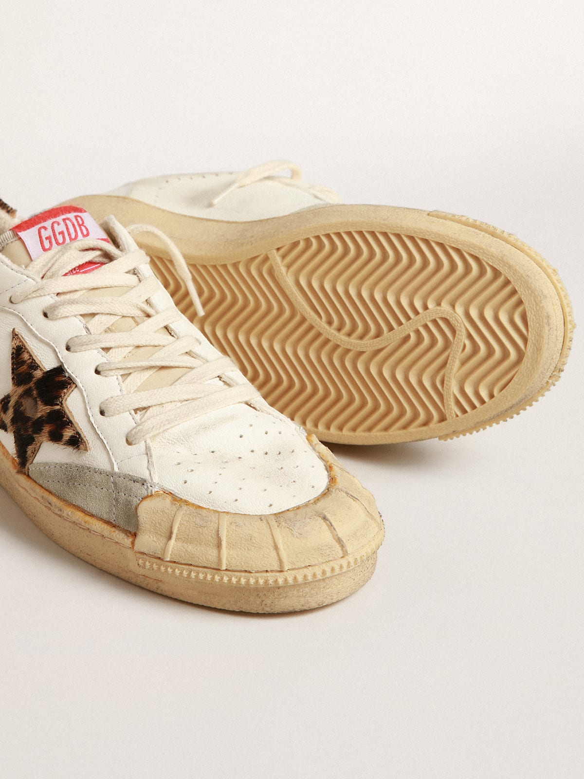 Ball Star in nappa con stella e talloncino in cavallino leo