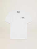T-shirt bianca Collezione Star con logo e stella neri a contrasto
