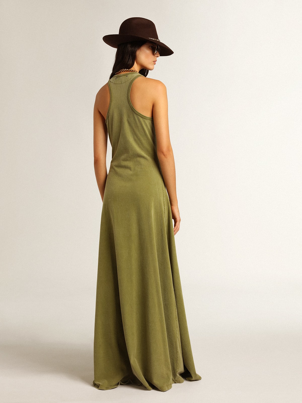 Vestito a canotta di color pesto