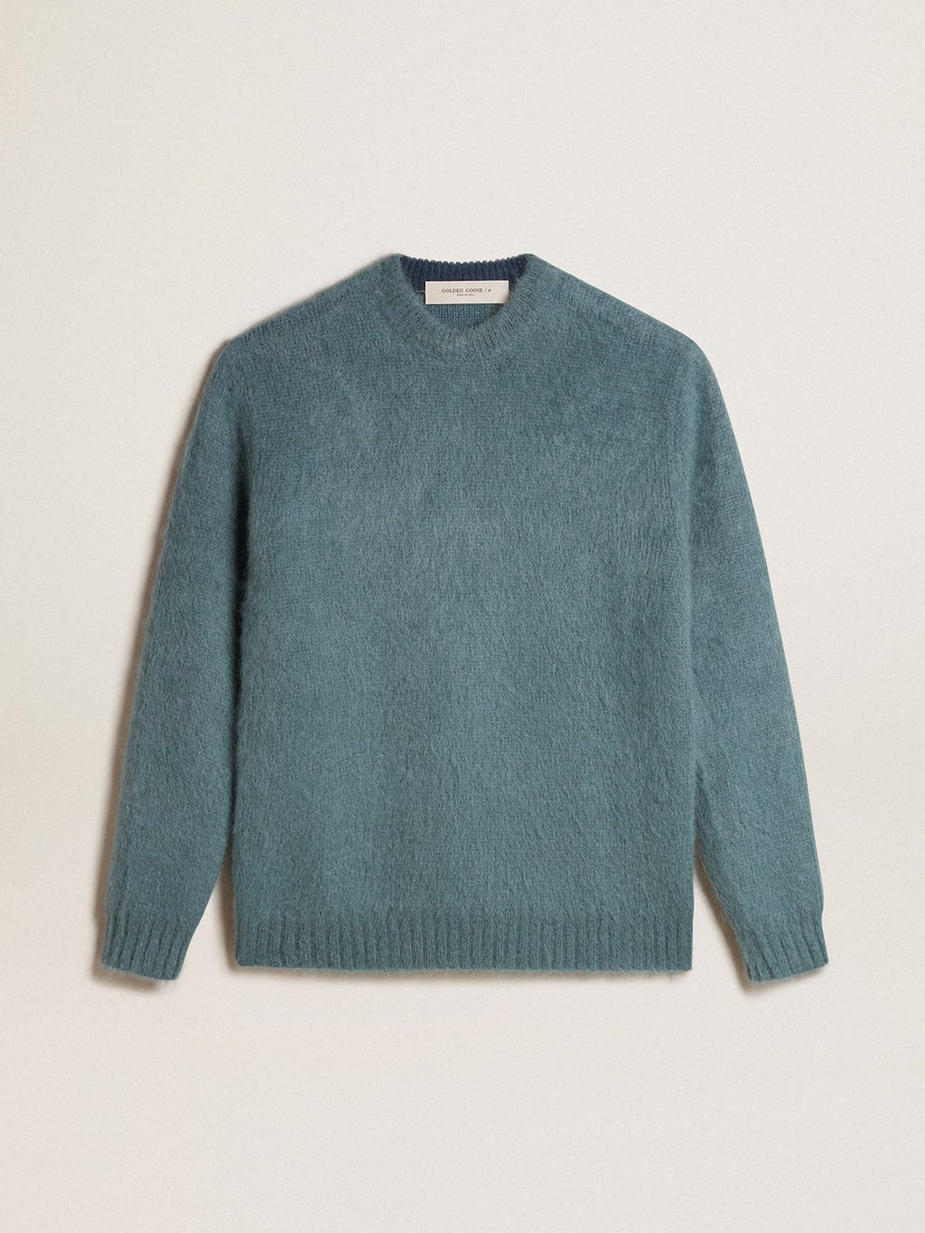 Maglione in mohair color azzurro polvere