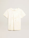 T-shirt di colore bianco effetto notebook antico