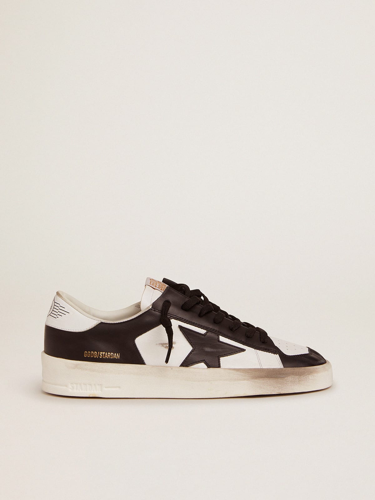 Sneaker Stardan uomo in pelle bianca e nera