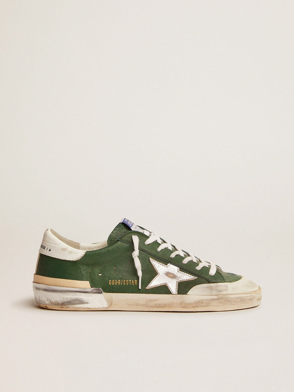 Sneaker Super-Star in pelle verde e multifoxing