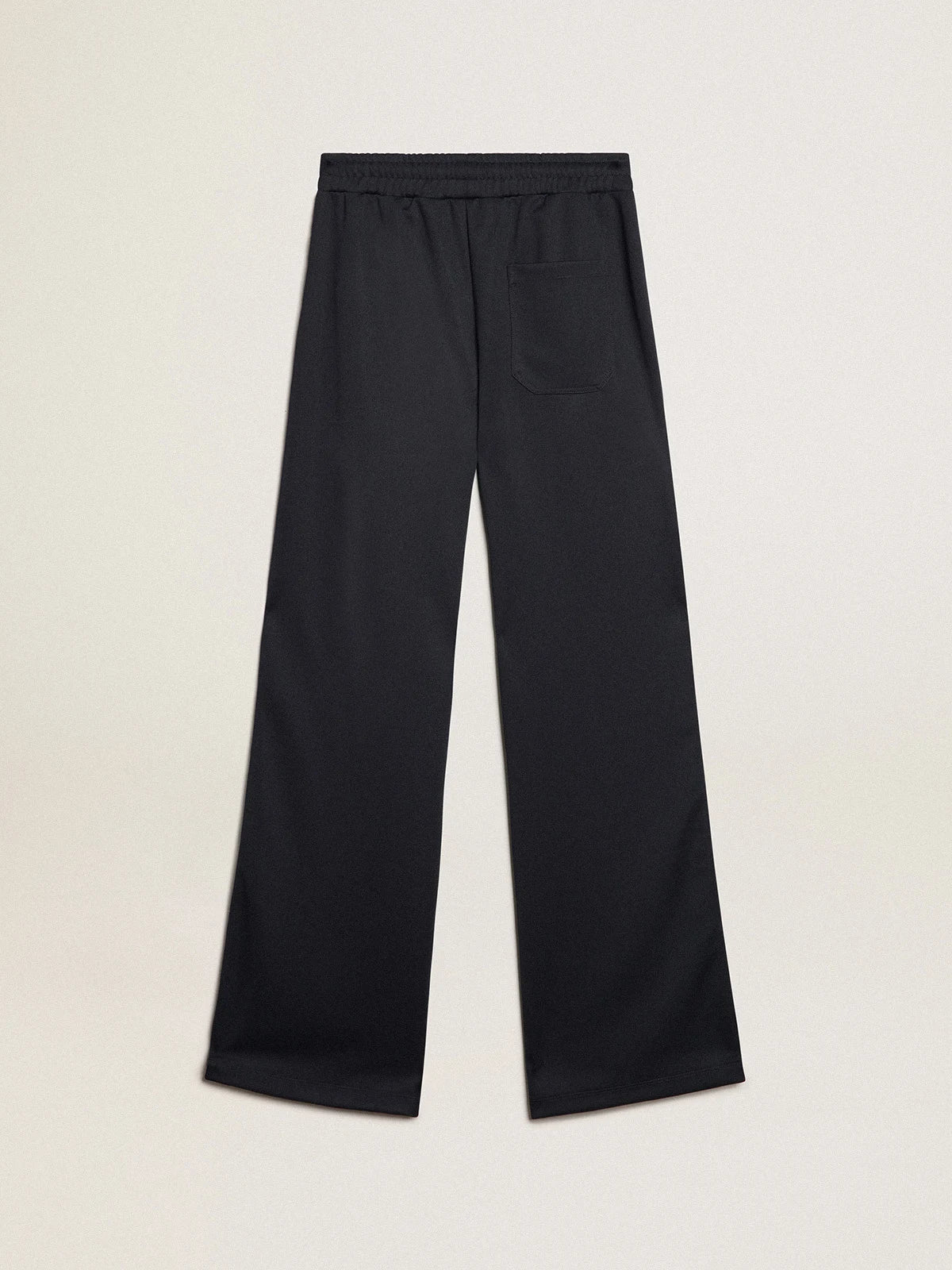 Pantalone jogging blu scuro con nastro bianco e stelle a contrasto