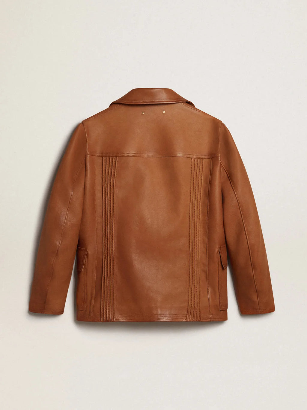 Giacca in pelle color marrone bronzeo