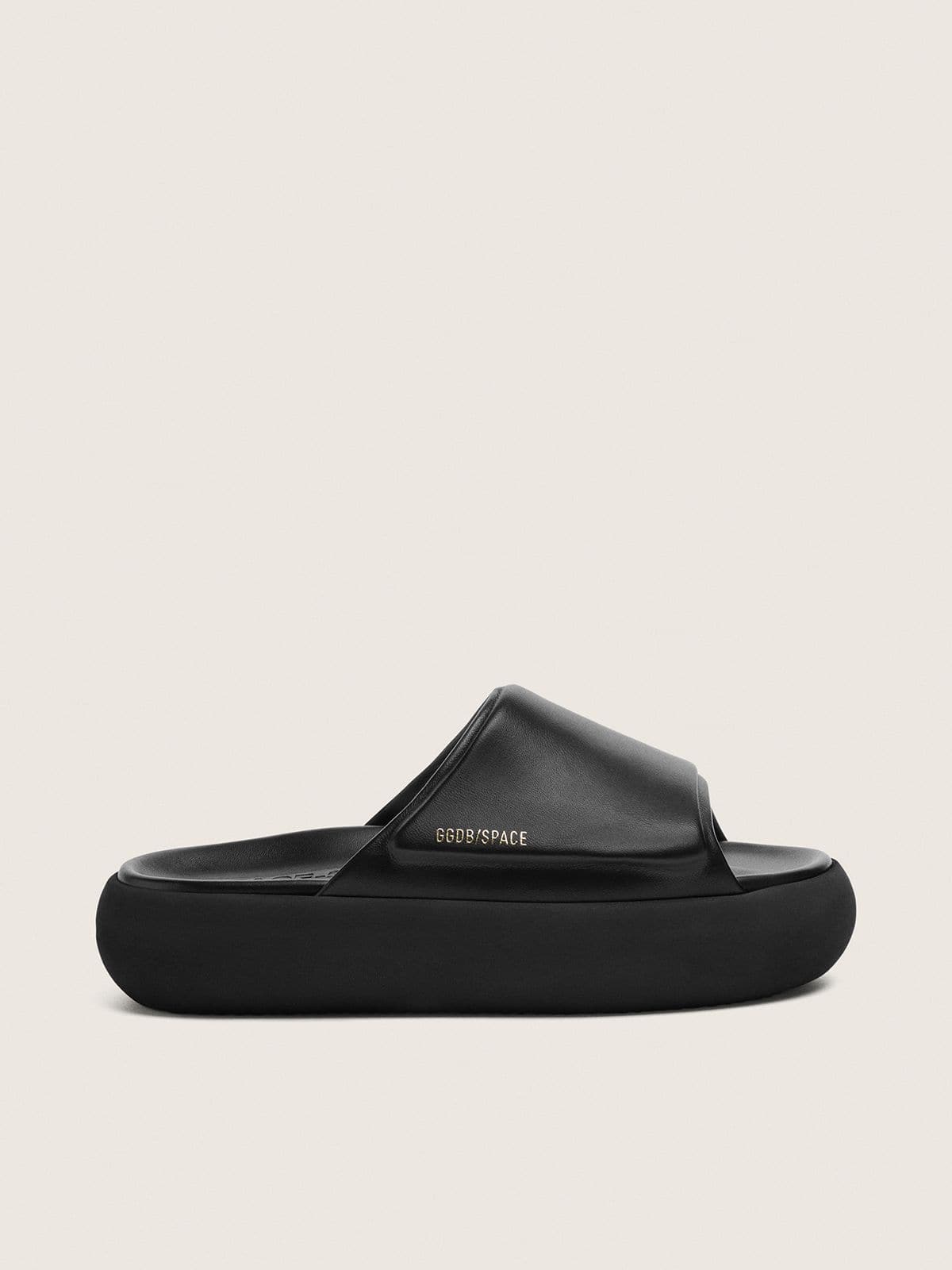 Men's Space-Star Slide slip-ons in black leather