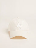 Cappellino da baseball di colore bianco papyrus con stella