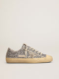 Sneaker V-Star LTD in glitter argento con stella in suede color grigio ghiaccio