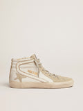 Sneakers Slide in pelle con stella e dettagli in camoscio