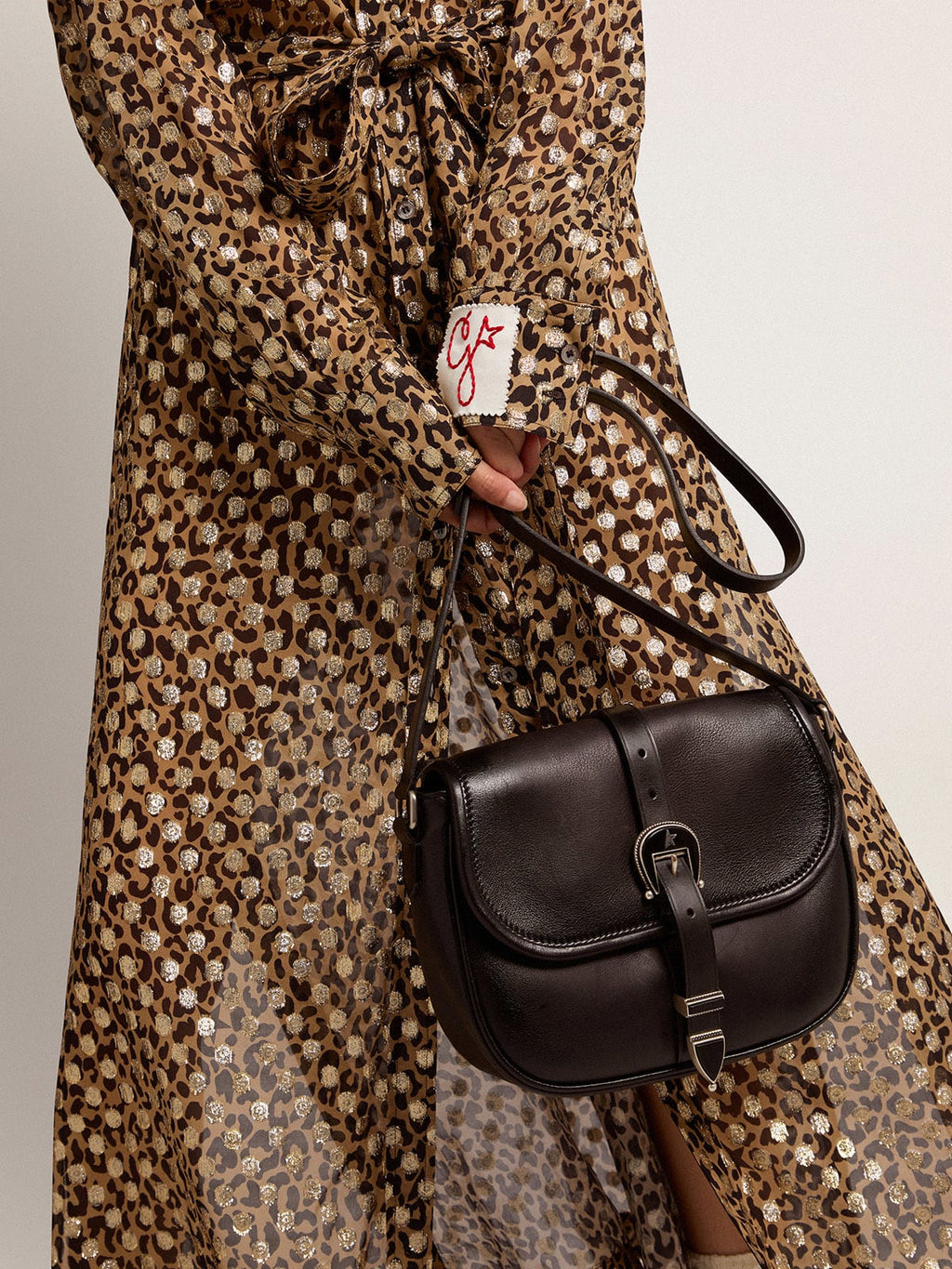 Borsa Rodeo Bag medium nera in pelle