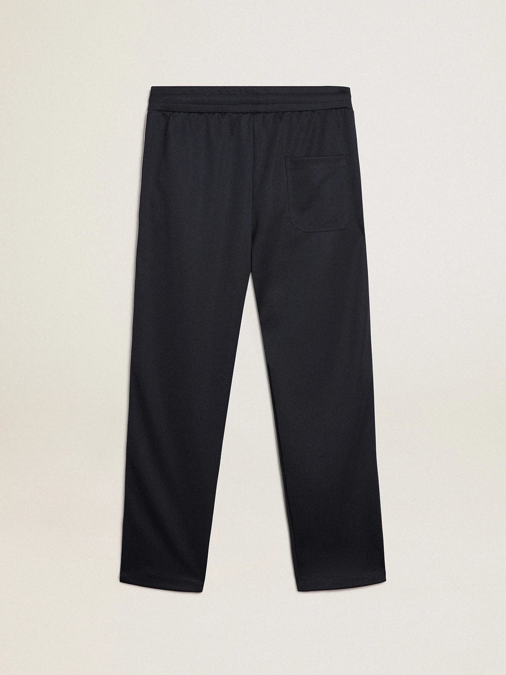 Pantalone jogging di colore blu scuro con nastro e stelle a contrasto