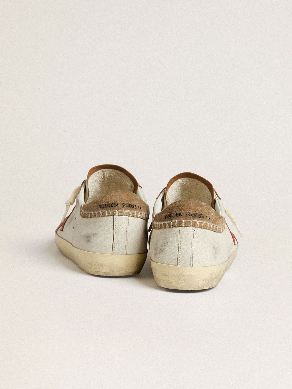 Men's Super-Star LTD in nappa leather with orange leather star and tobacco suede heel tab