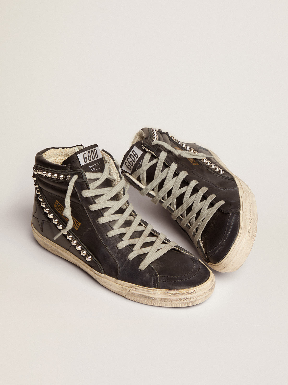 Sneakers Slide donna con borchie applicate