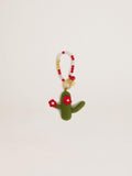 Cactus charm in cotton crochet with bead chain