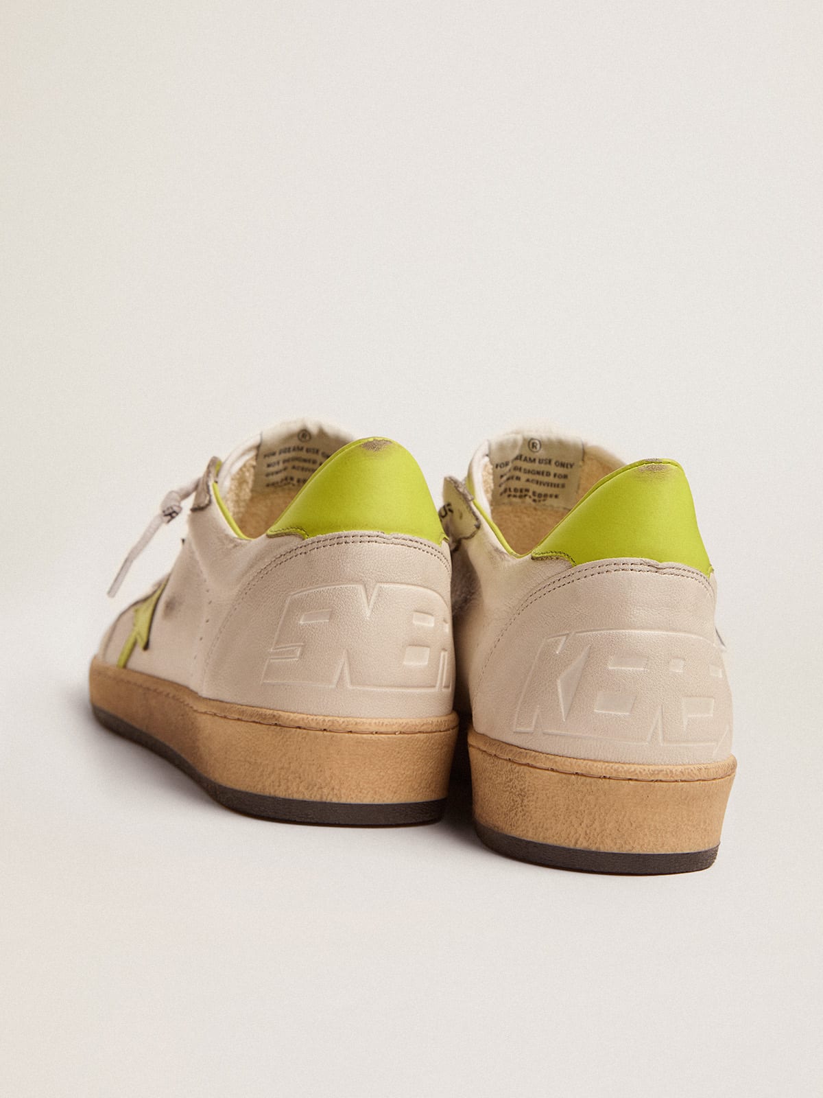 Sneaker Ball Star LTD con stella e talloncino in pelle color verde lime