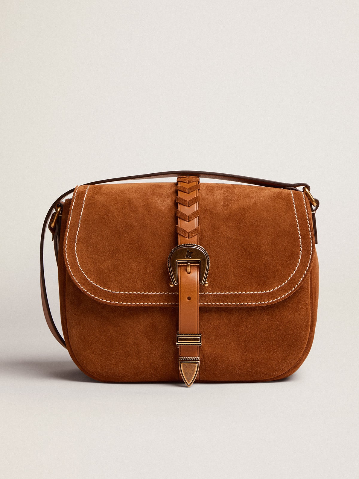 Borsa Rodeo Bag medium in suede color rum