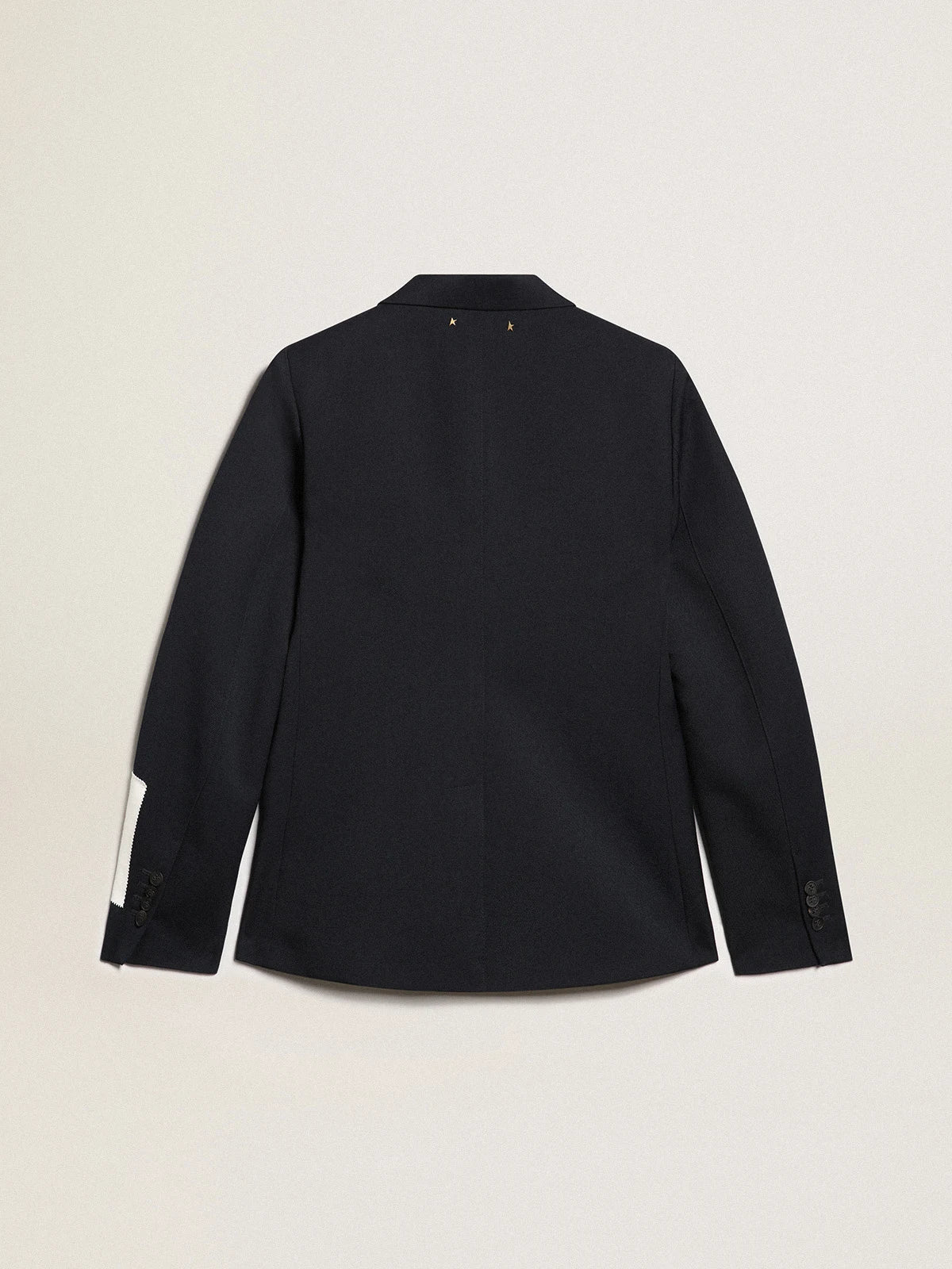 Blazer monopetto da donna in gabardine di lana blu scuro