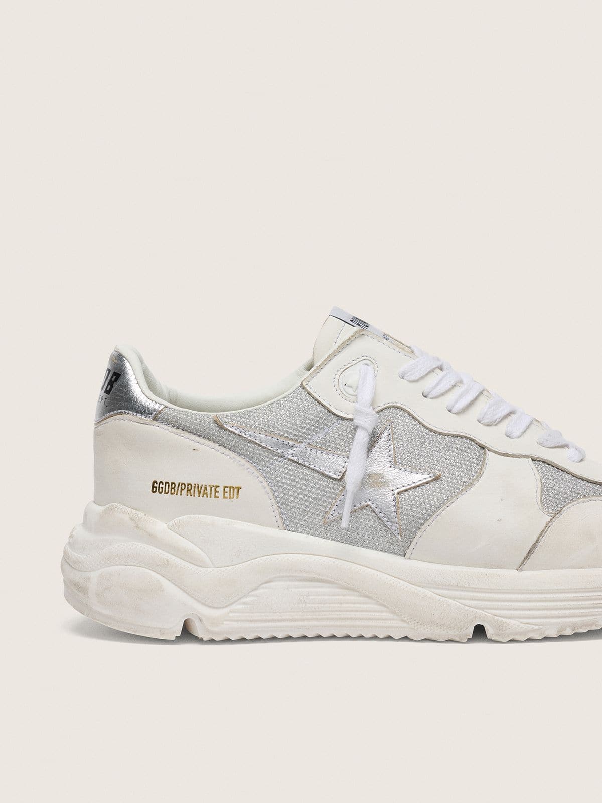 Women’s Running Sole in mesh and nubuck with silver metallic leather star