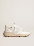 Sneaker Running Sole Uomo in rete e nappa color bianco ottico con stella in pelle bianca
