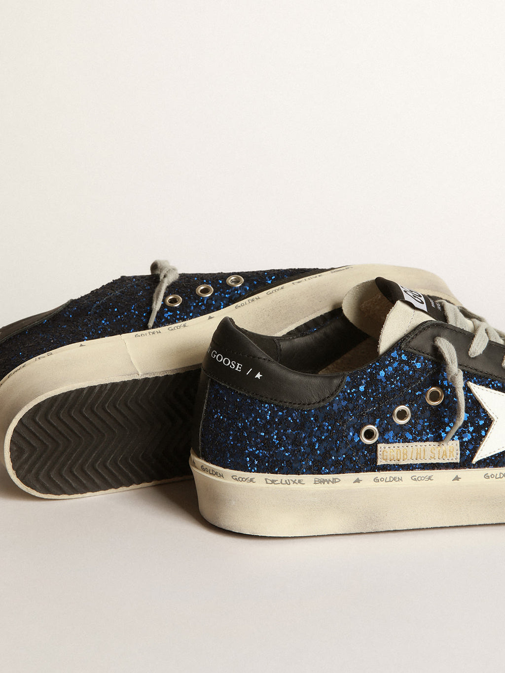 Sneakers Hi Star in suede con glitter blu