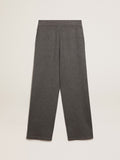 Pantalone jogging uomo misto cashmere di colore grigio melange