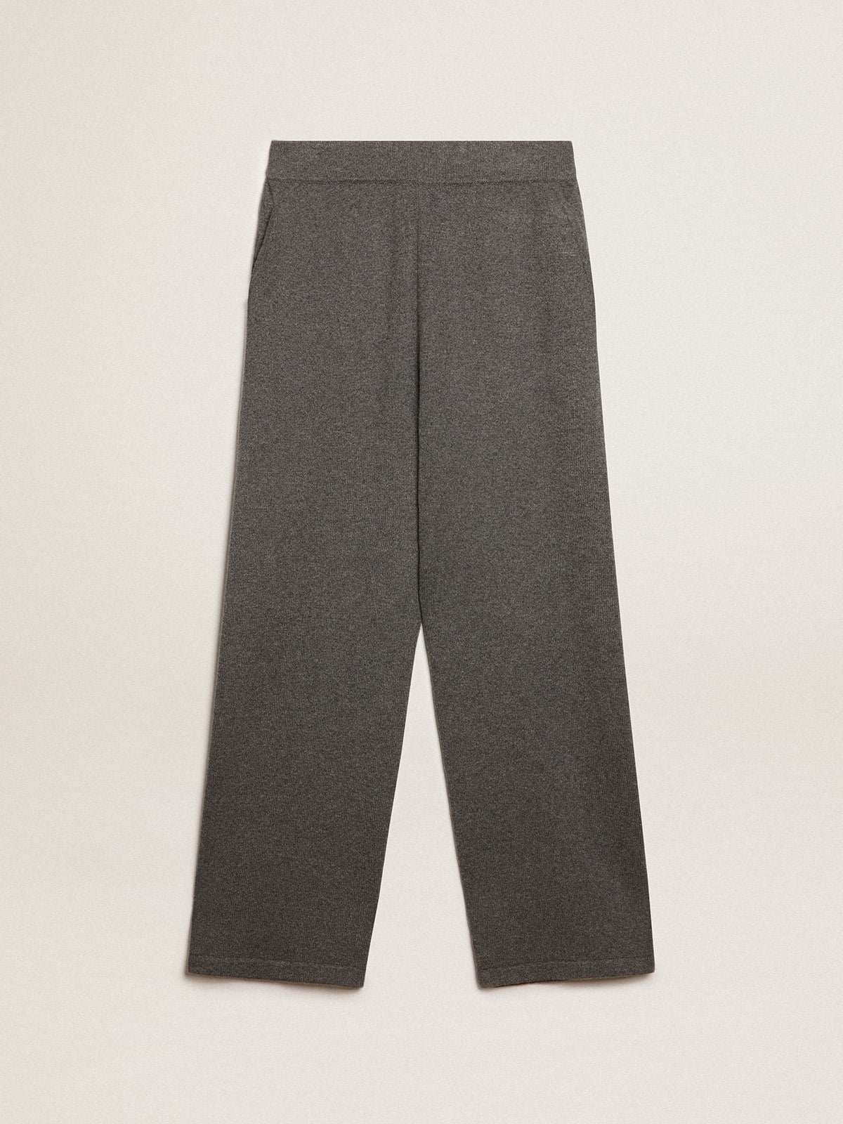Pantalone jogging uomo misto cashmere di colore grigio melange