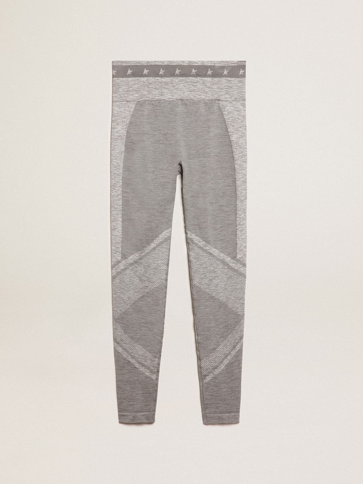 Leggins a mezza cucitura da donna di colore grigio melange