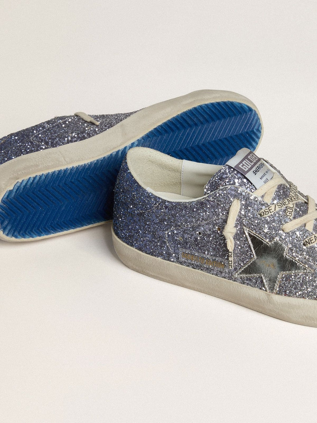 Super-Star LTD in multicolor glitter with silver metallic leather star