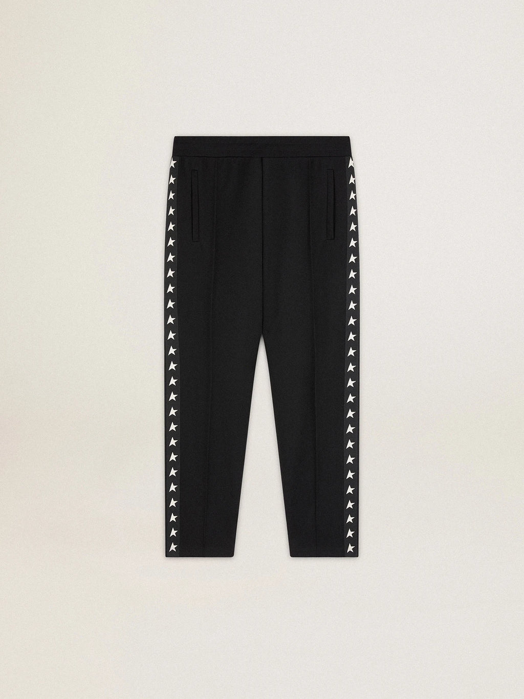 Pantalone jogging da uomo di colore nero con stelle bianche sui lati
