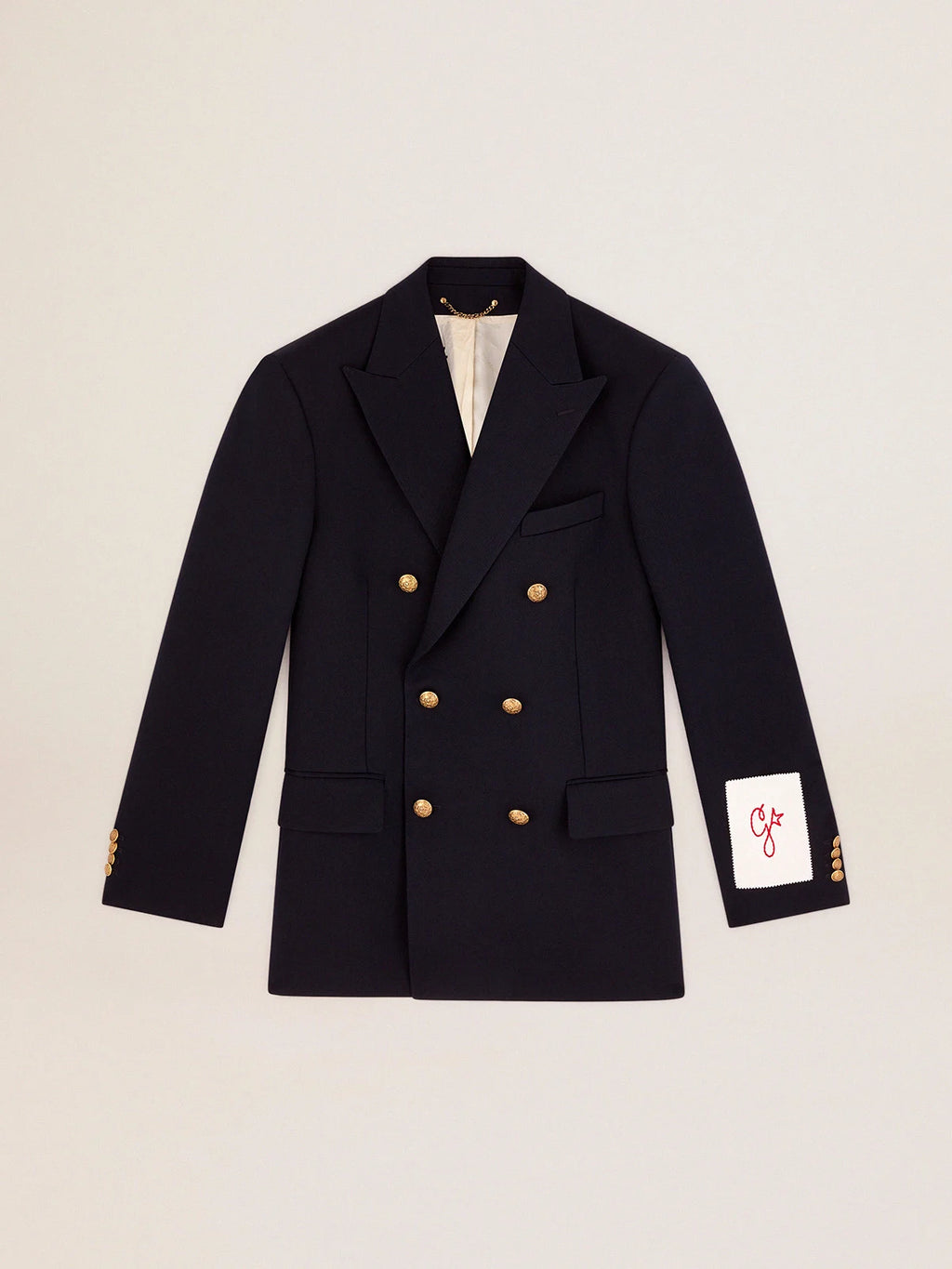 Blazer doppiopetto Collezione Golden di colore blu scuro con bottoni araldici dorati
