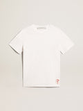 T-shirt Collezione Golden di colore bianco dal trattamento distressed