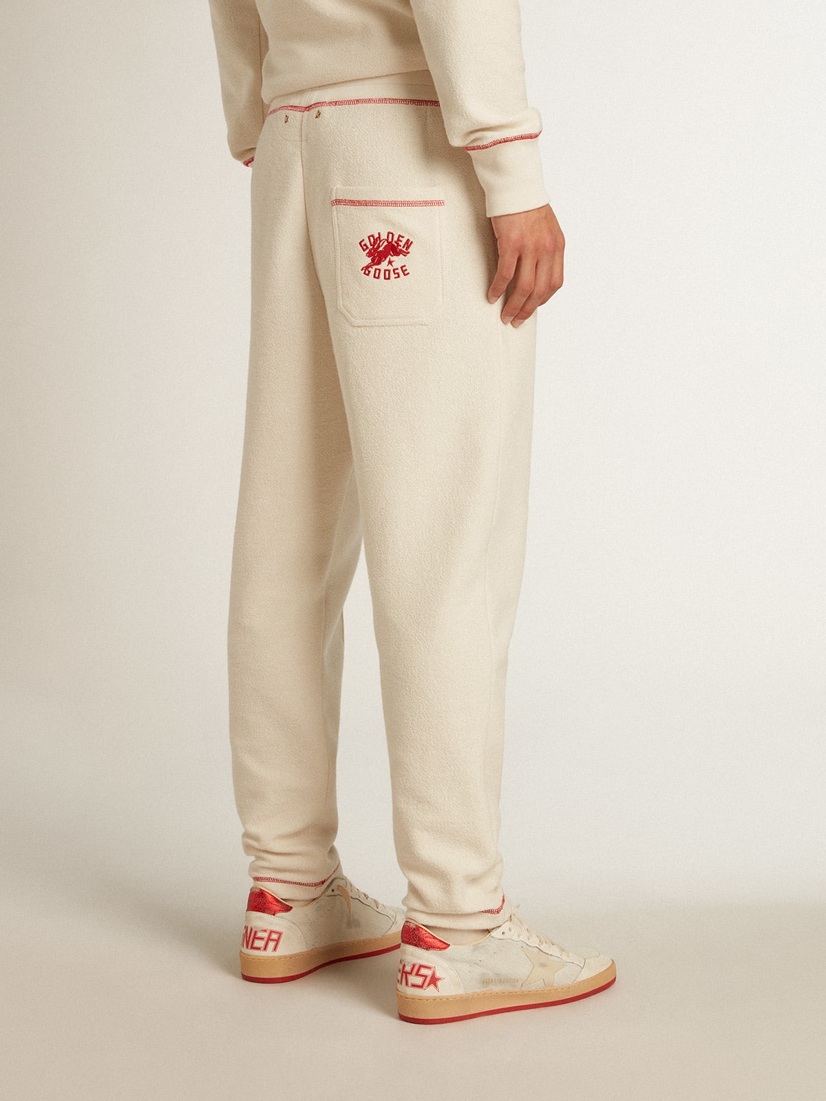 Pantalone jogging Uomo color bianco heritage con logo CNY