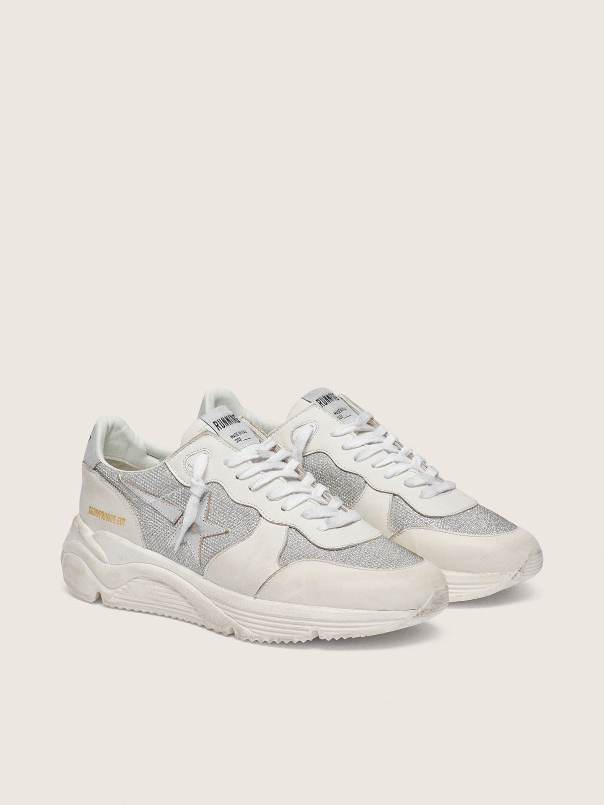 Women’s Running Sole in mesh and nubuck with silver metallic leather star