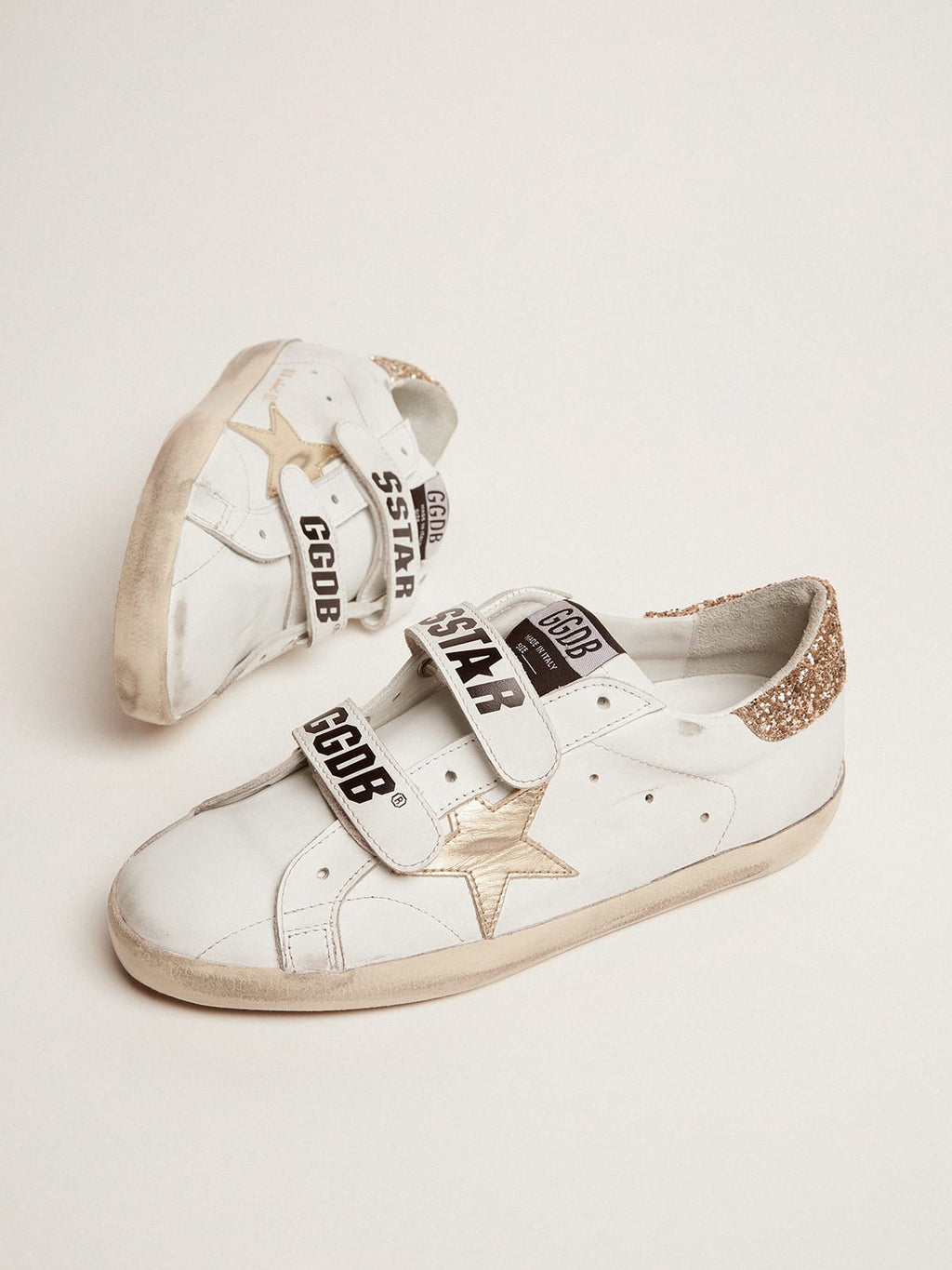 Old School con stella dorata in pelle laminata
