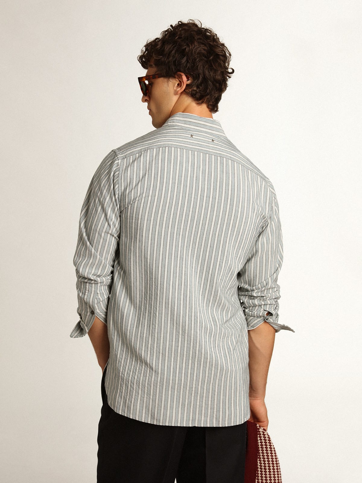 Camicia uomo Collezione Journey con righe di colore acqua