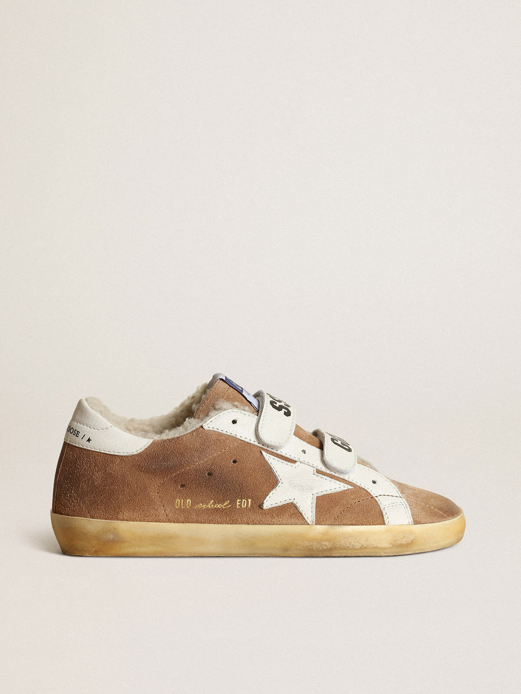 Old School in suede color tabacco con stella e talloncino bianco