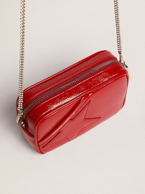 Borsa Mini Star Bag in pelle verniciata rossa e stella ton sur ton