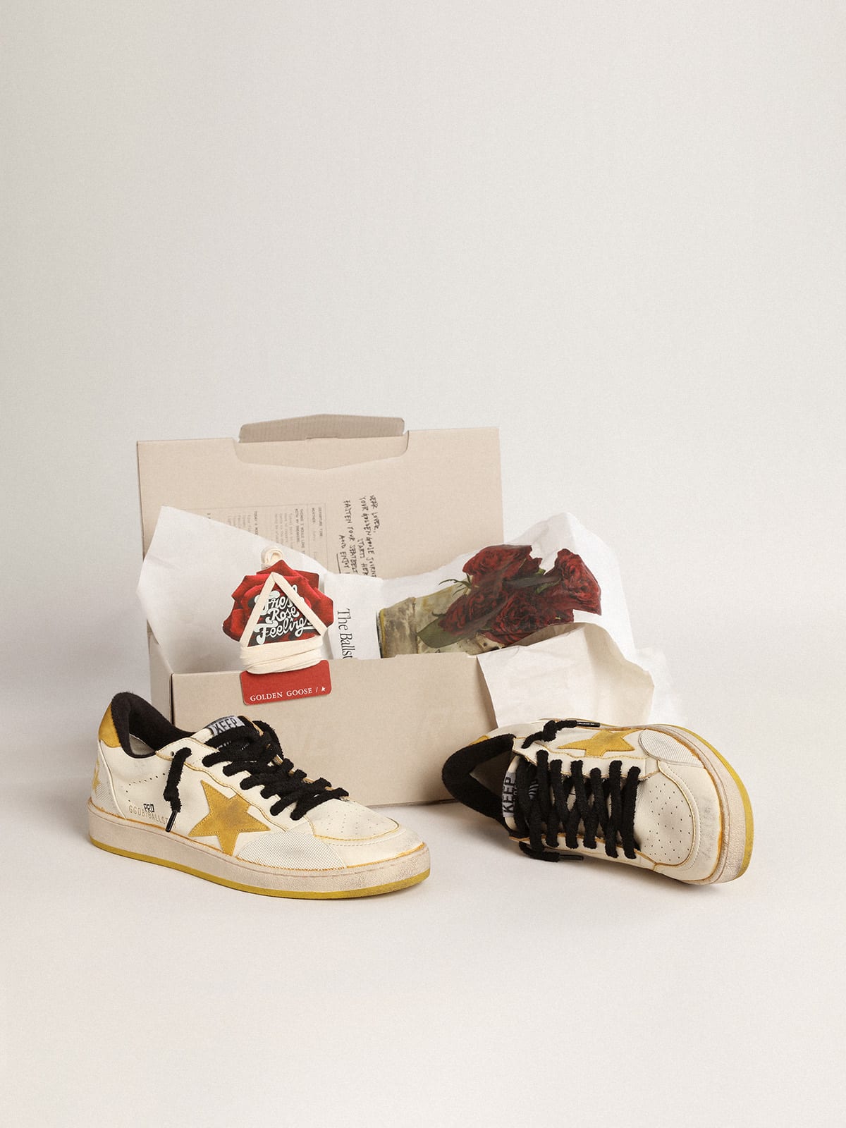 Ball Star Pro Donna in nappa color crema con inserti in gomma