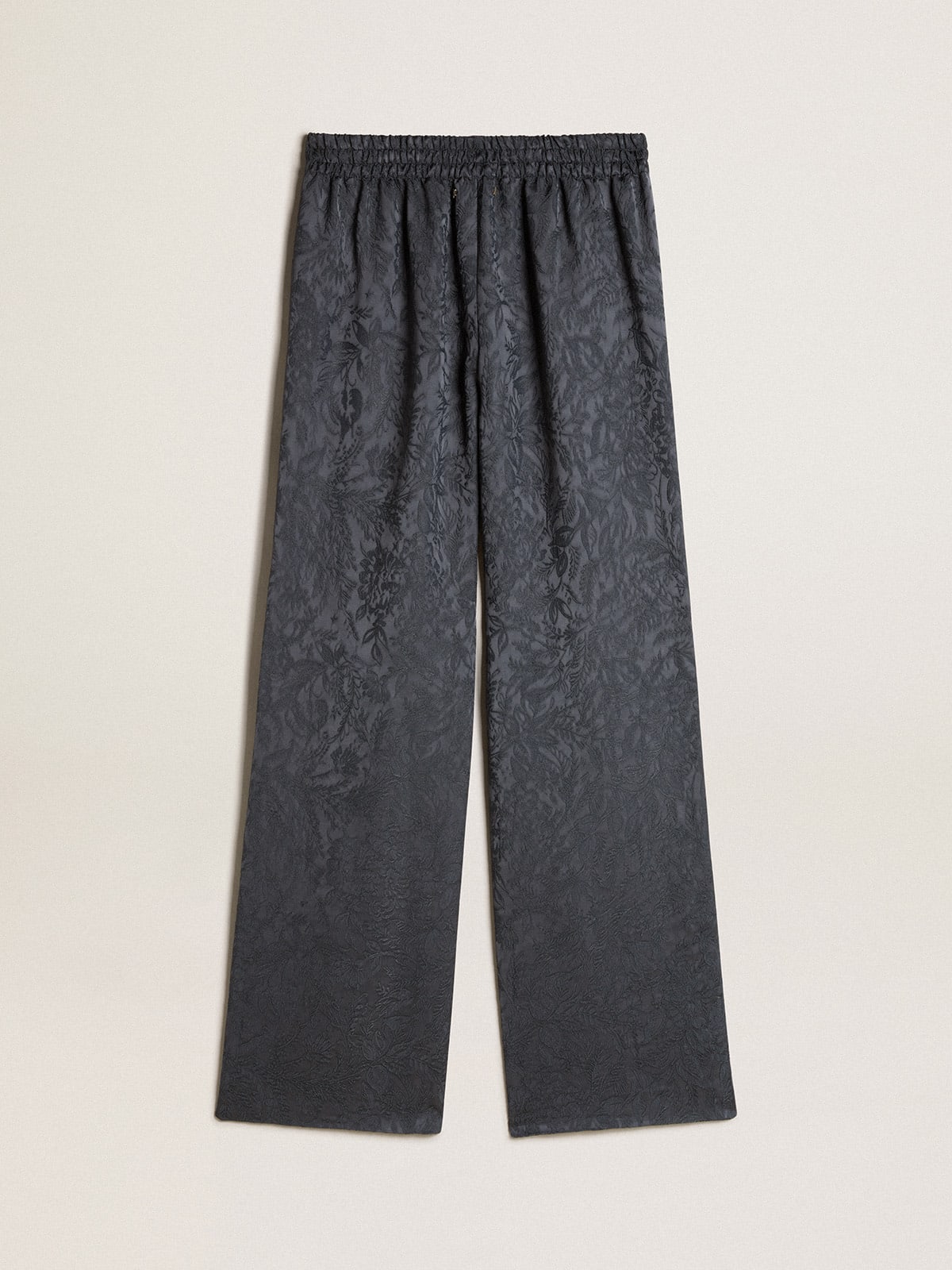 Pantalone in jacquard con motivo toile de jouy all over