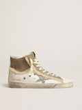 Francy in pelle e suede con stella in glitter argento