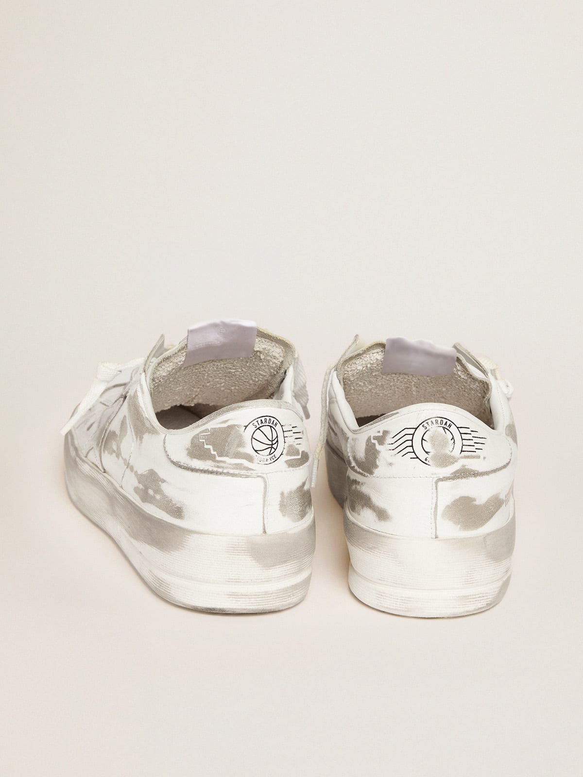 Sneakers Stardan bianche in pelle trattamento lived-in