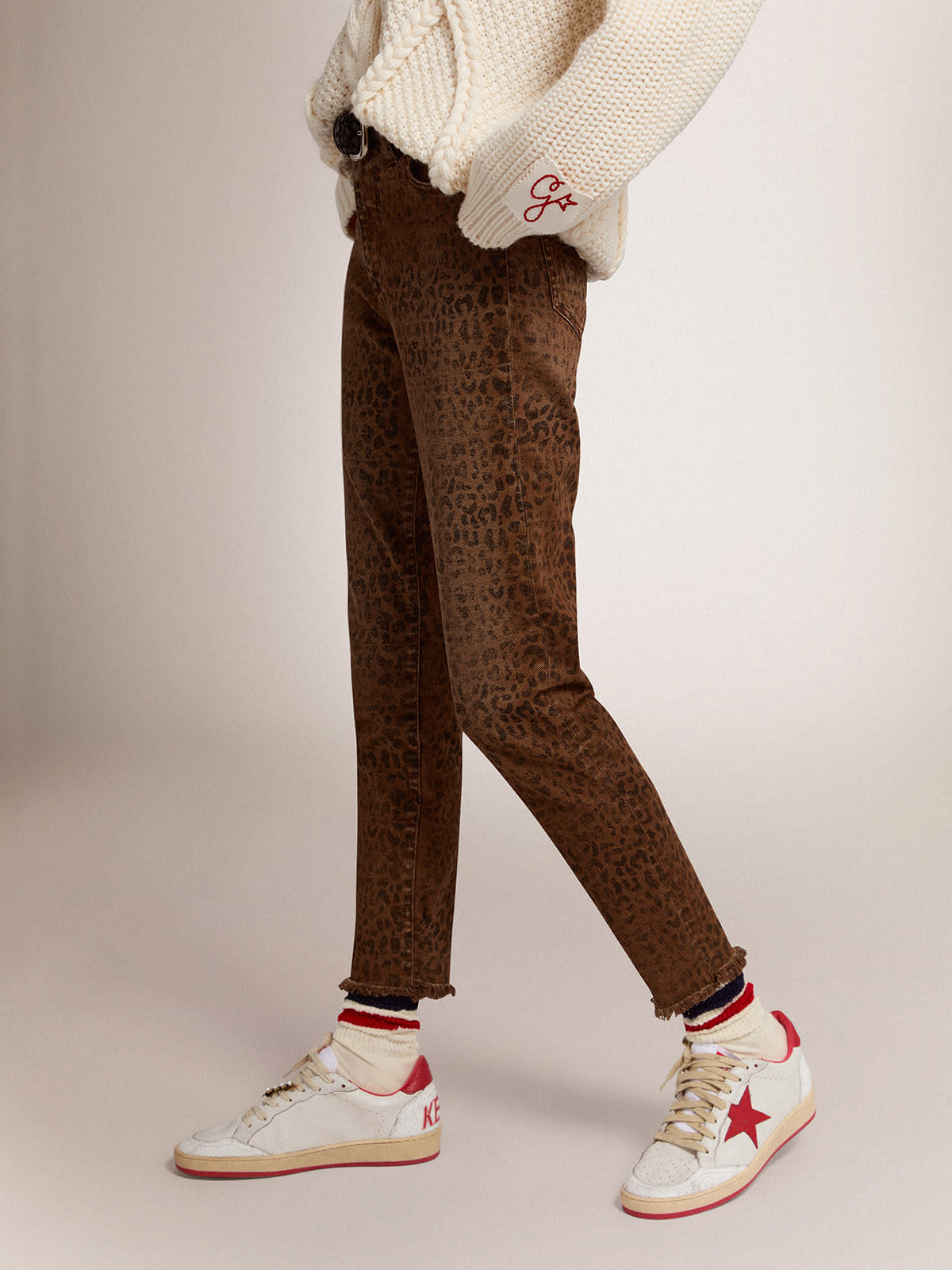 Sneakers Ball Star bianche in pelle con stella e talloncino rossi