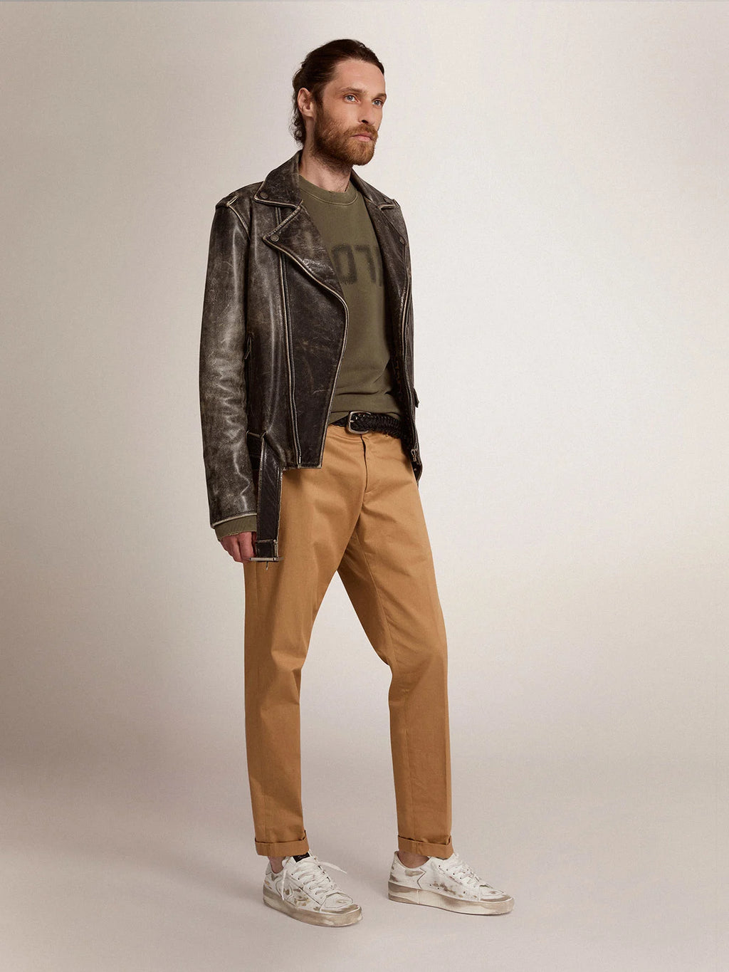 Pantalone chino Collezione Golden in cotone beige