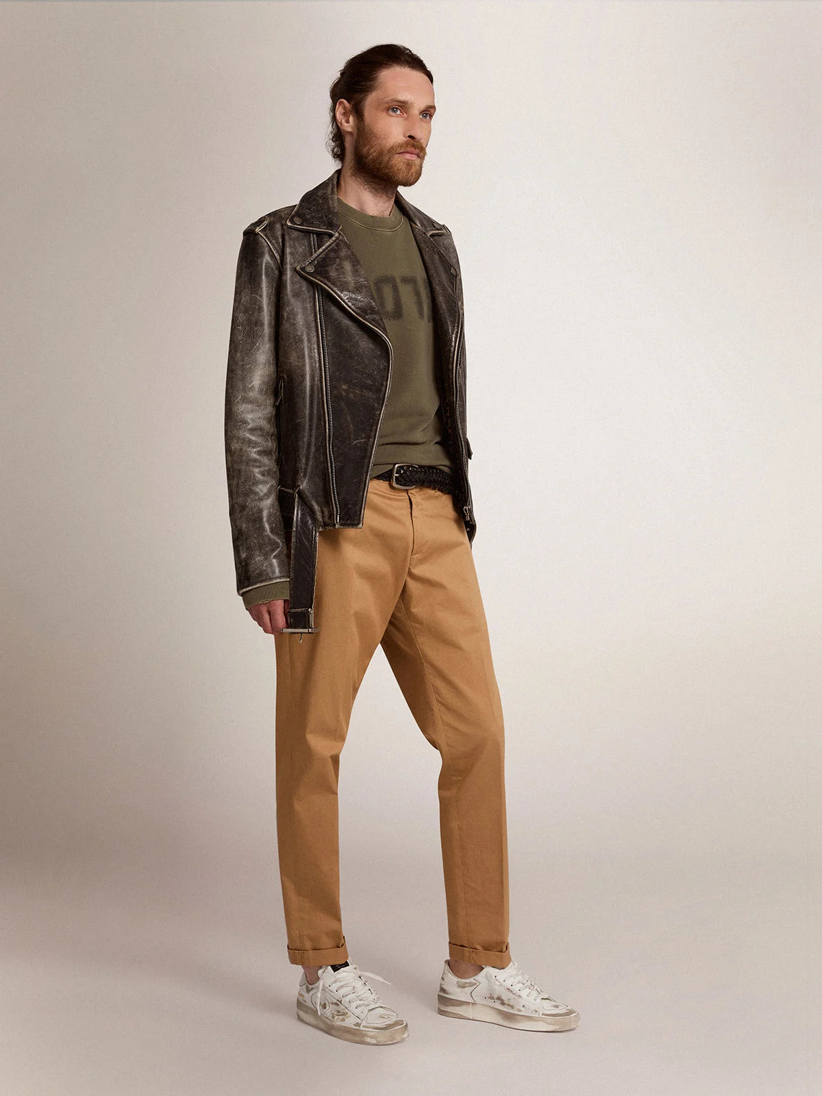 Pantalone chino Collezione Golden in cotone beige