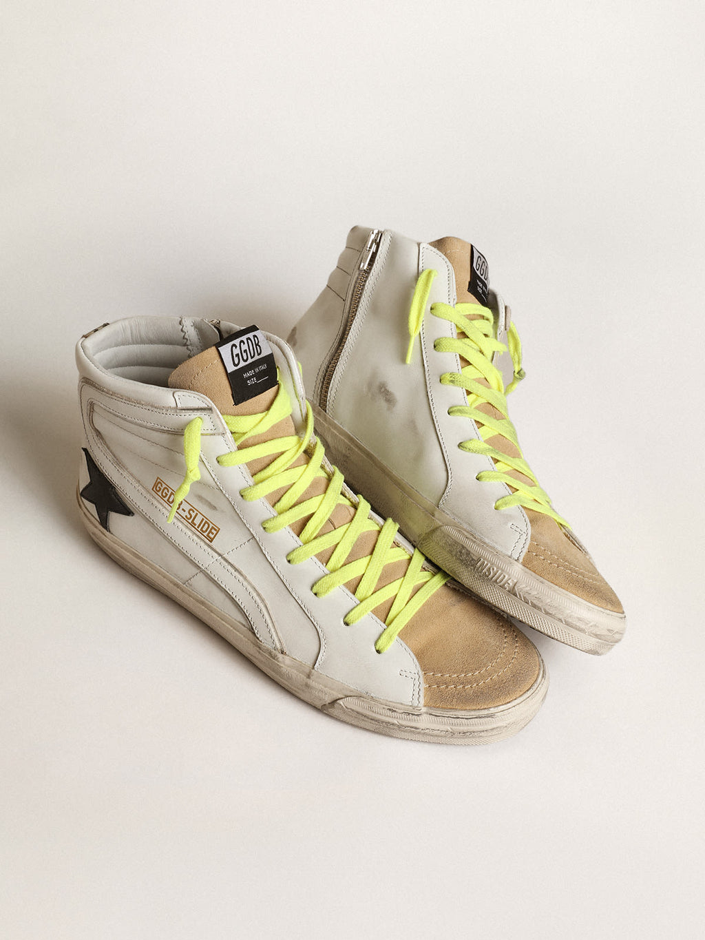Sneakers Slide in suede e pelle con listino camouflage